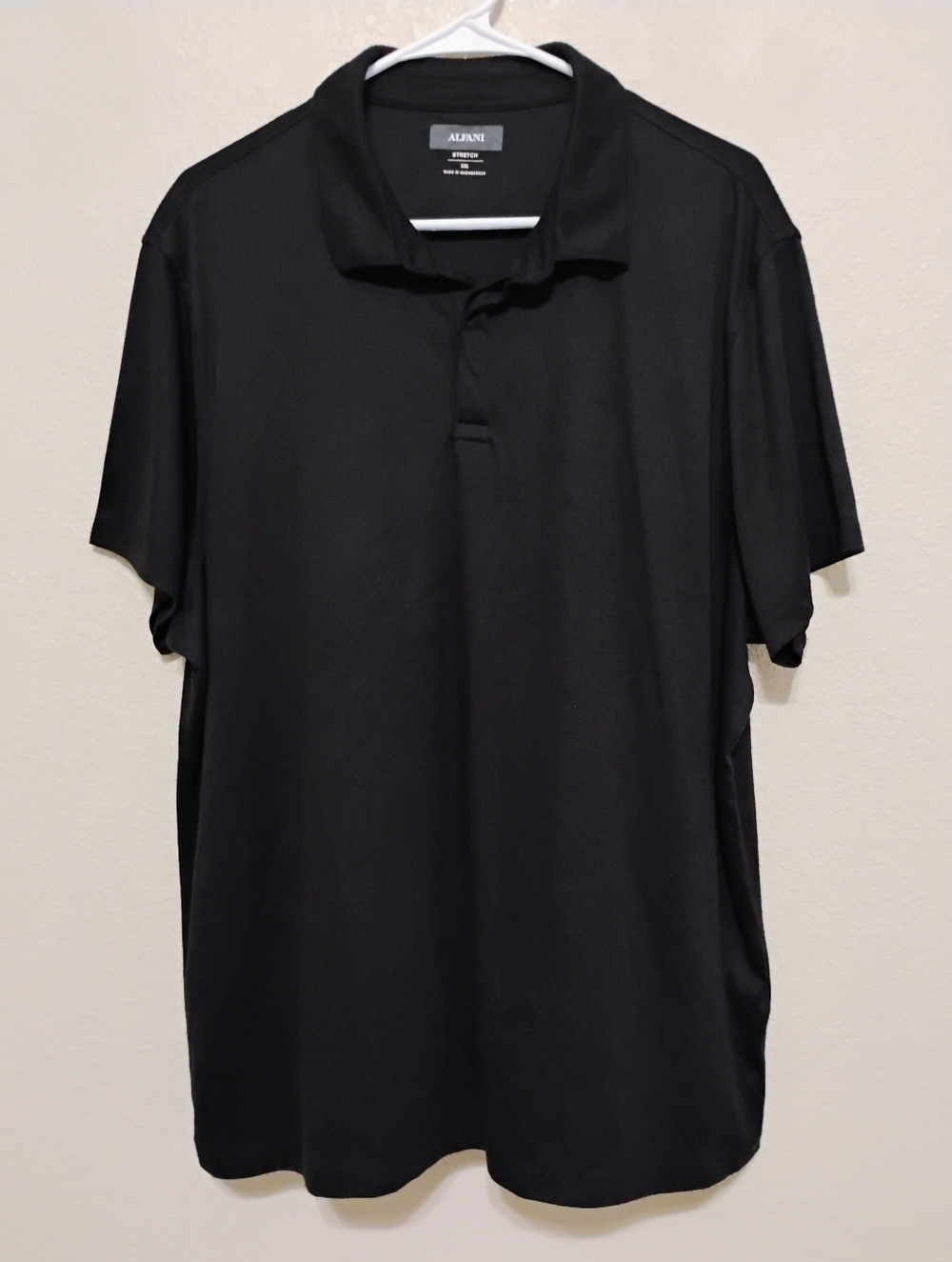 Alfani Black Stretch Polo Shirt XXL Short Sleeve Minimal